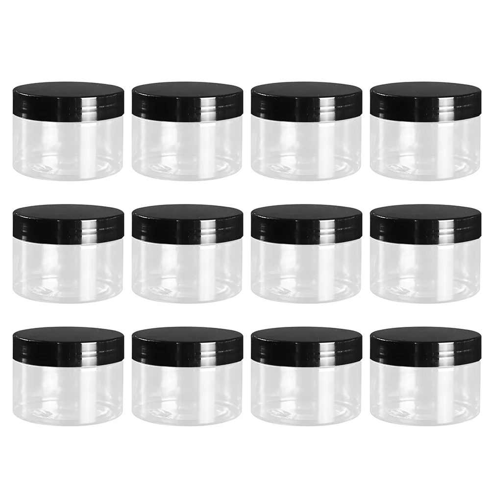 

Jars Round Clear Jars with Screw Cap Lid for Lotion Toners Lip Balms Makeup Samples Spices Loose Leaf Teas Coffee Foods 12pcs