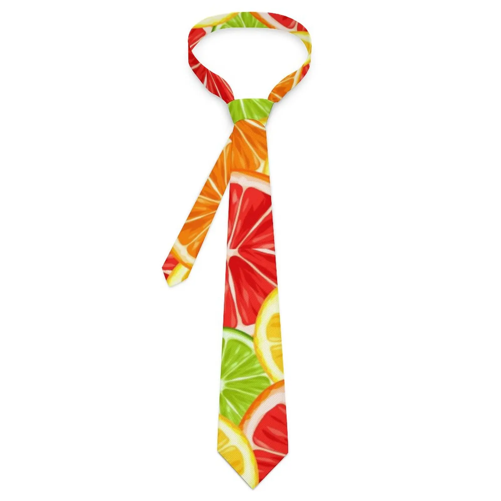 

Красочные галстуки в виде апельсинов, галстук с графическим принтом фруктов, Классический Повседневный галстук для мужчин, удобный галстук