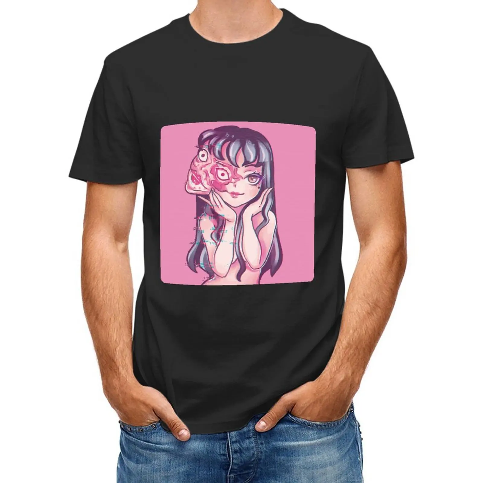 

junji ito 90s Cartoon Men Streetwear Style Fashion 100%Cotton Clothes Print Tee Top Tshirt Male Graphic T-shirt