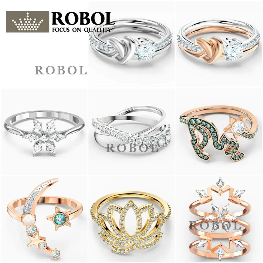 

High Quality Ring LIFELONG HEART SYMBOLIC LOTUS NIGHT MOON Series Ring with Engraved Woman Jewelry Gift