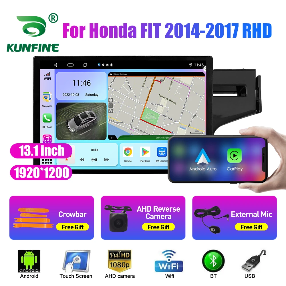 

Автомобильный радиоприемник 13,1 дюйма для Honda FIT 2014-2017 RHD автомобильный DVD GPS-навигатор стерео Carplay 2 Din Центральный Мультимедиа Android авто