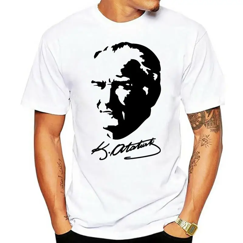 

Ataturk Imza Turkiye Istanbul Turkei T Shirt Druck Baumwolle Men T Shirt Hipster Summer 100% Cotton
