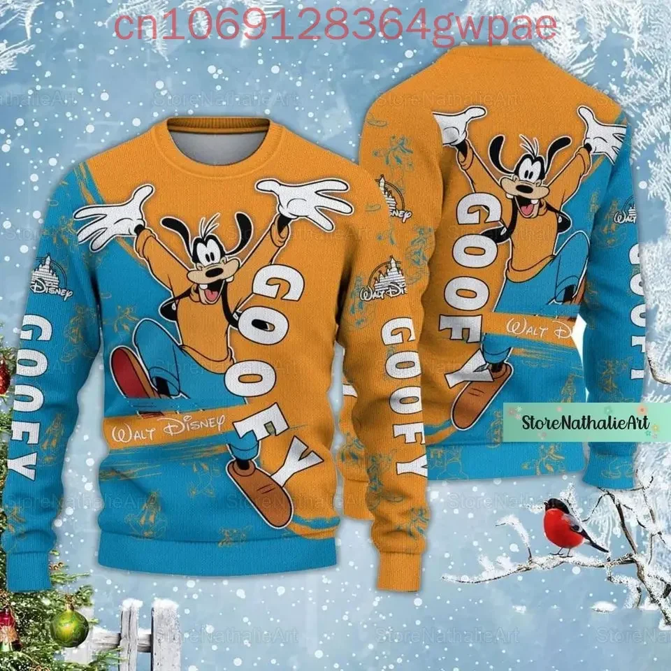 Уродливый свитер Disney Goofy мужской и женский 3d топы уродливый рождественский аниме