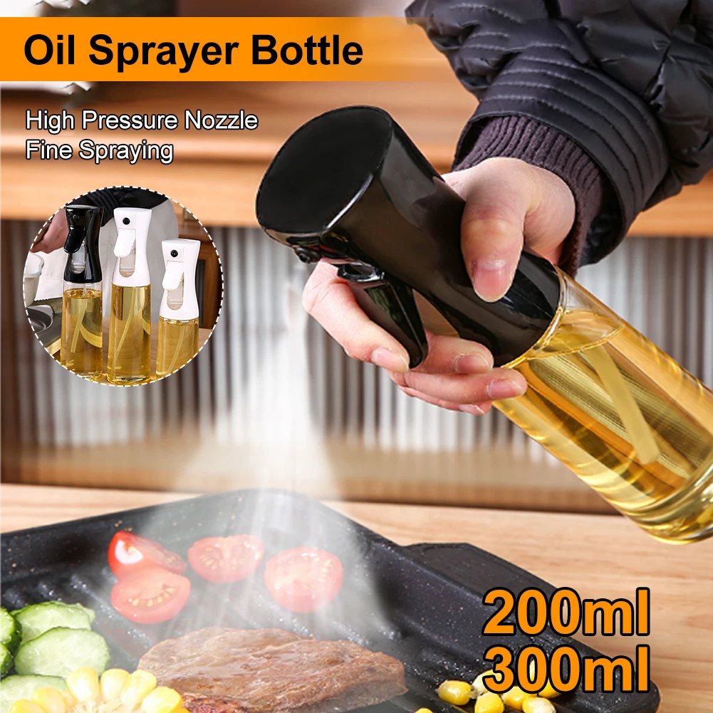 

200/300ml Oil Spray Bottle for Cooking Kitchen Olive Oil Sprayer for Camping BBQ Baking Vinegar Soy Sauce Salad Grilling Frying