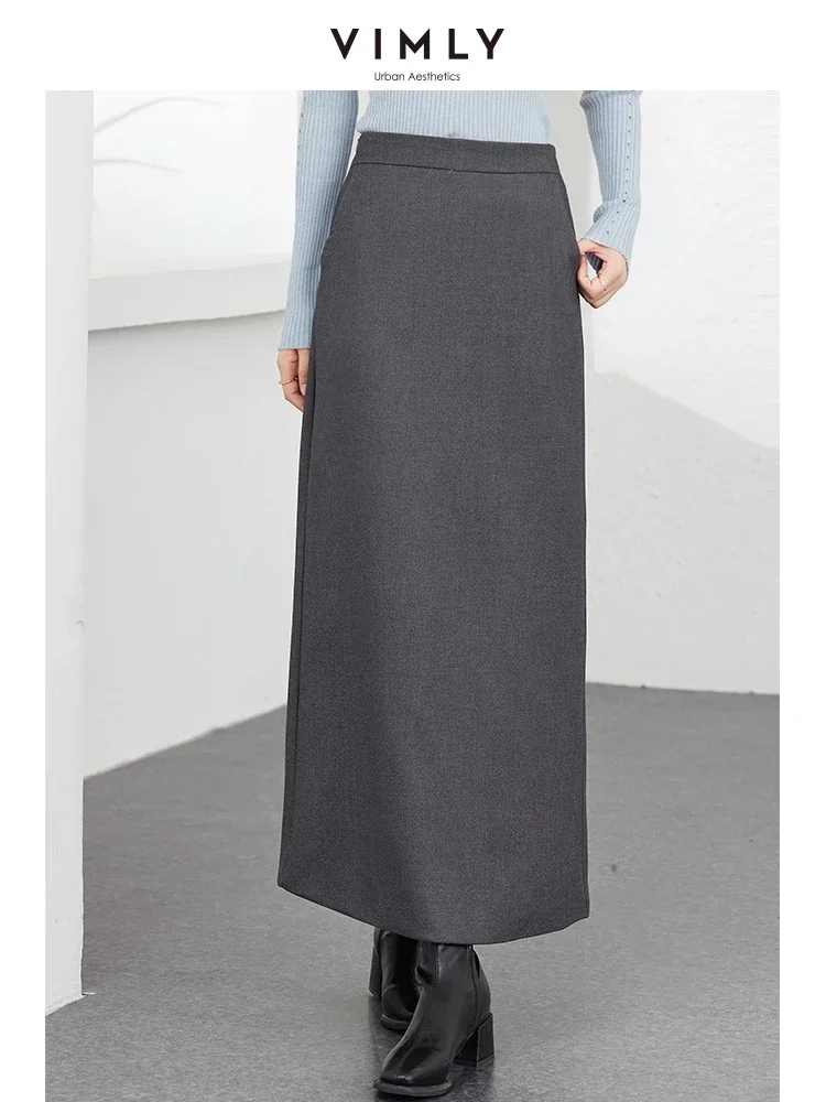 VIMLY женские классические длинные юбки в стиле ретро осенние элегантные офисные