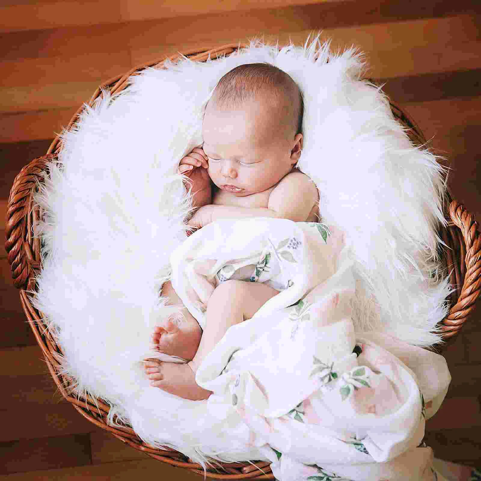 

Kids Rug Swaddle Blankets Newborn Photography Props Fur Baby Blanket Infant Photoshoot Faux Fur Newborn Props Photo Kids Rugs