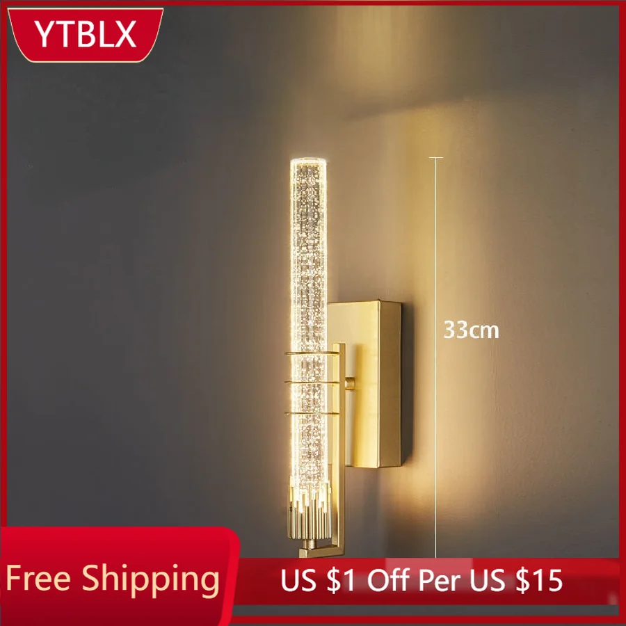

Светодиодная Хрустальная настенная лампа, современный длинный настенный светильник для дома, спальни, лестницы, гостиной, освесветильник д...