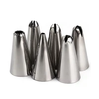 1set6pcs stainless steel chocolates cream cake decorating icing pastry piping nozzles tips set converter kitchen baking tools
