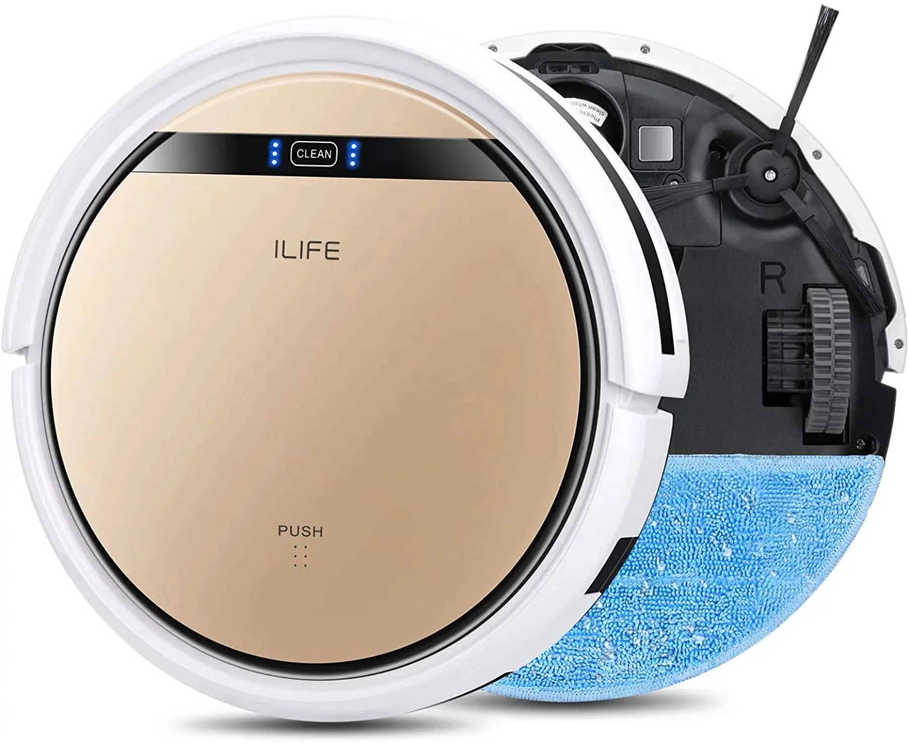 

Robot Vacuum and Mop 2 in 1, with Water Tank, Self Charging, Tangle Free for Pet Hair робот пылесос