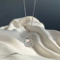 elegant rhinestone moon pendant necklace for women vintage jewelry