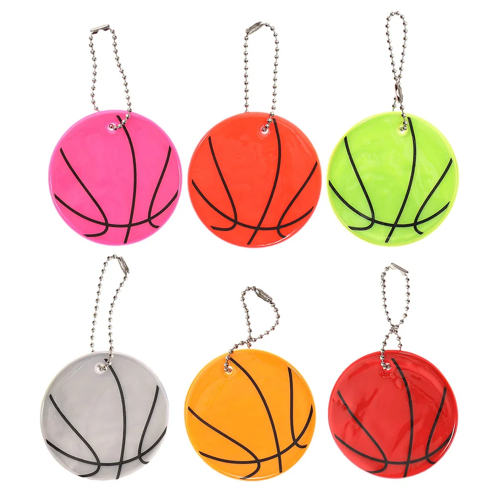 6 шт. брелок для ключей рюкзак баскетбольная подвеска светоотражающие брелки