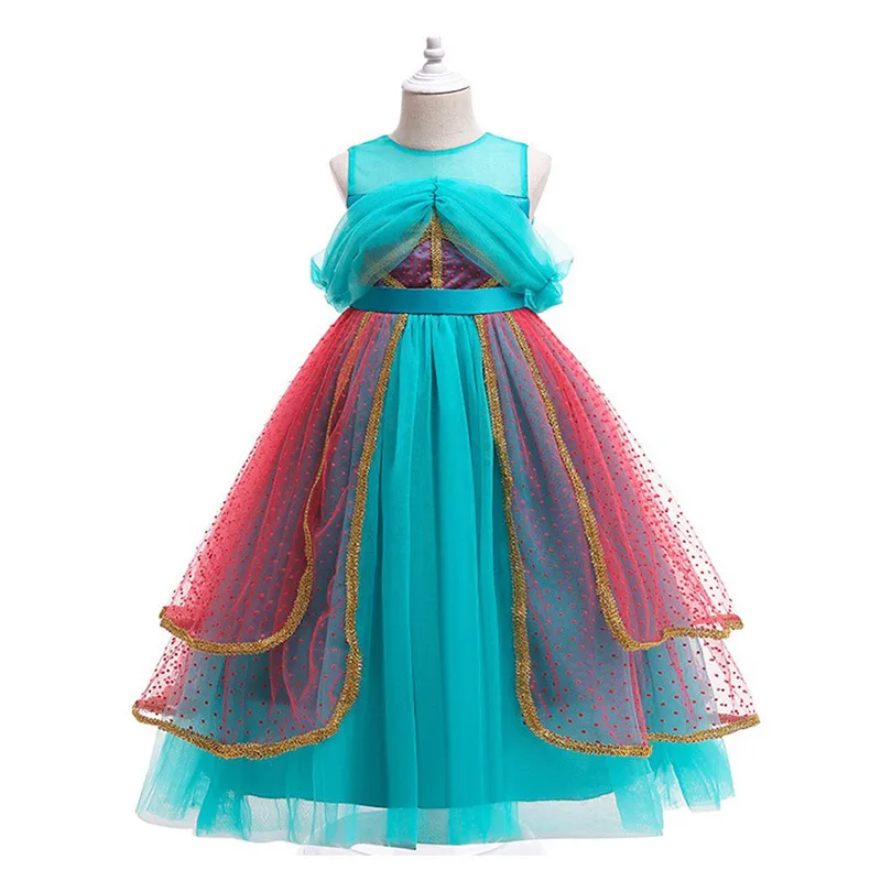 

Жасмин косплей костюм дети девочки платье наряды Хэллоуин карнавал костюм