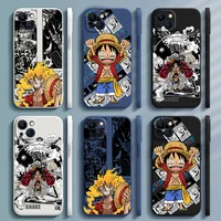 one piece luffy deluxe battle scene for apple iphone 13 12 11 pro max mini xs xr x 8 7 6 plus liquid rope phone case capa cover