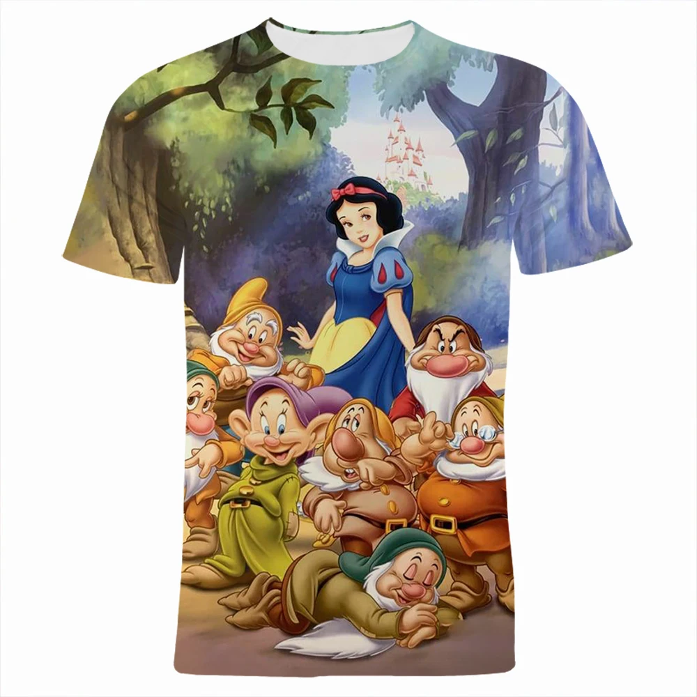 

Disney Movie Cartoon Anime Clothes Snow White and the Seven Dwarfs 3D Summer Casual Men's T Shirts