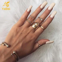6pcs stainless steel rings for women rose gold ring set young girls luxury woman jewelry 2022 trend vintage couples gifts