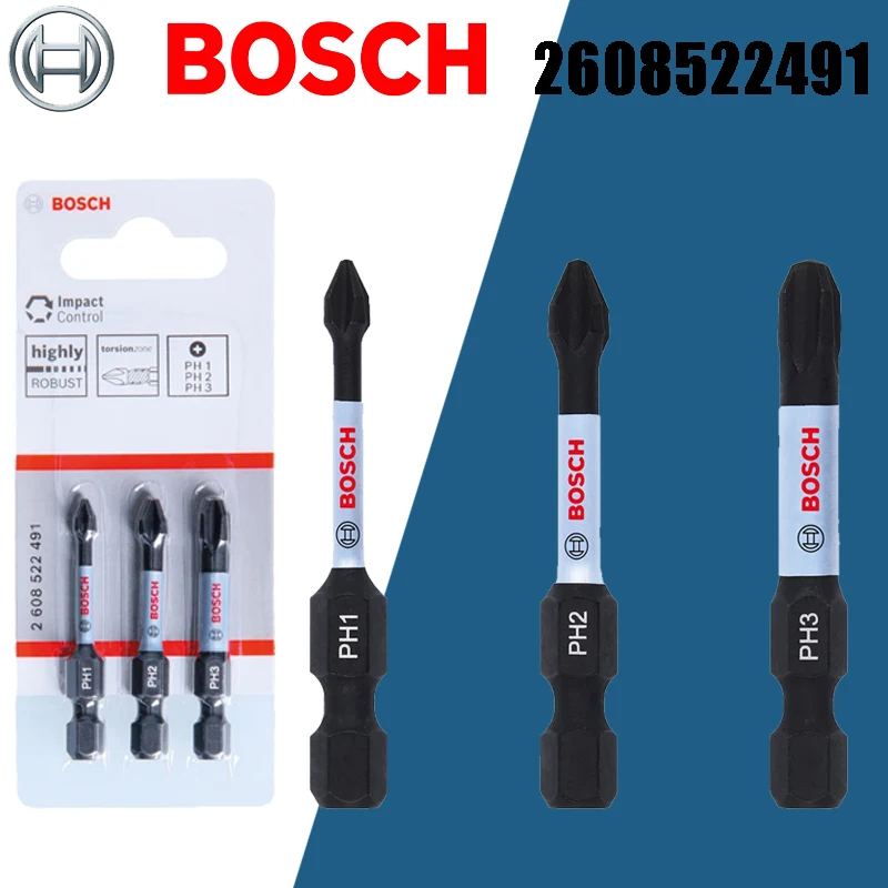 

Ударная насадка BOSCH 2608522491 PH1 PH2 PH3 50 мм, высокоскоростная стальная прочная отвертка, столярные принадлежности, крупный электроинструмент