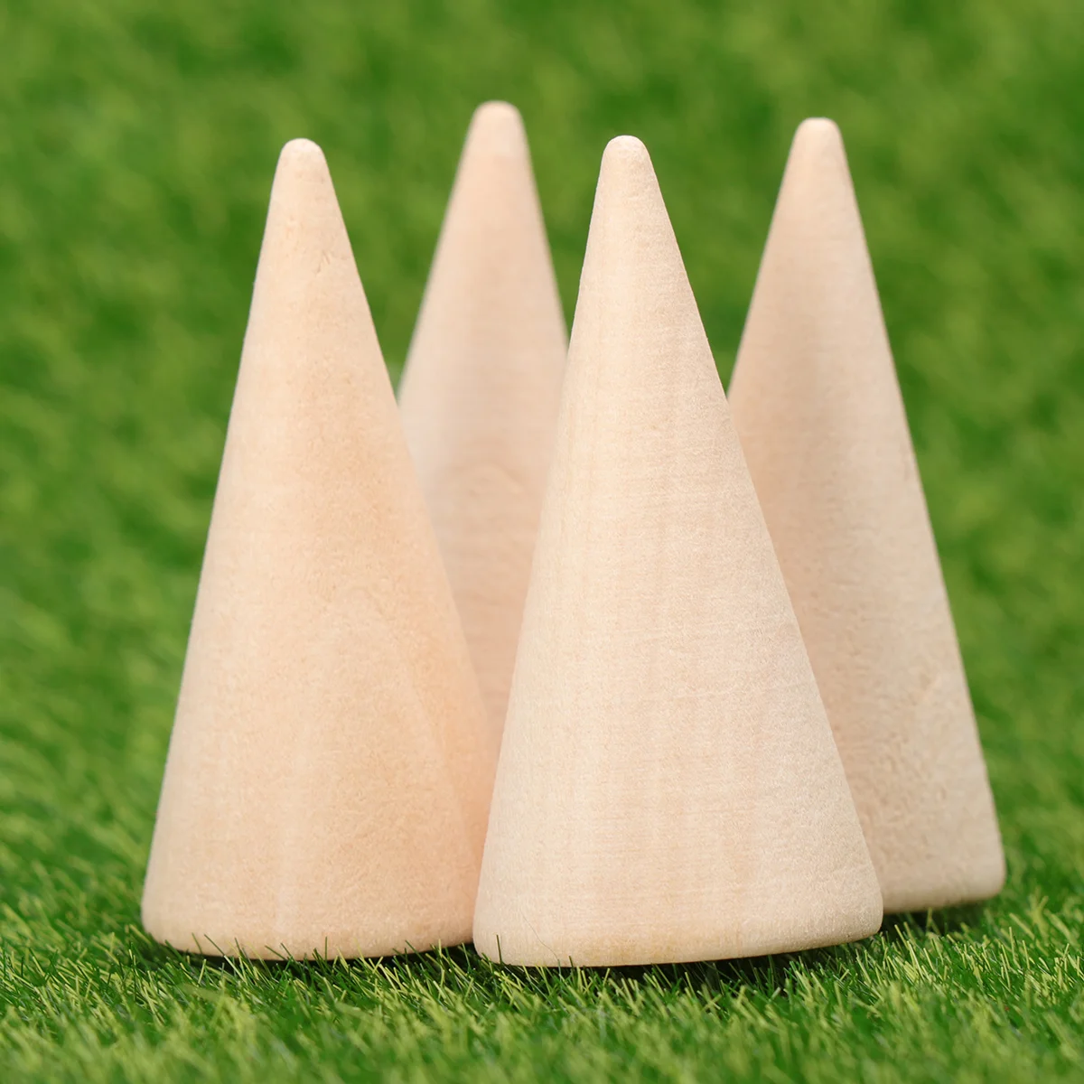 

Wooden Cones Wood Ring Unpainted Wood Cones Ring Holder Jewelry Display Stand DIY Craft Wooden Cone