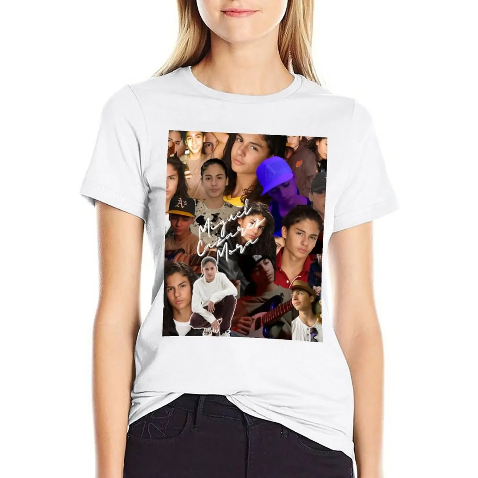Бесшовный коллаж с надписью Мигеля казареза Мора-2 футболки женские топы летние
