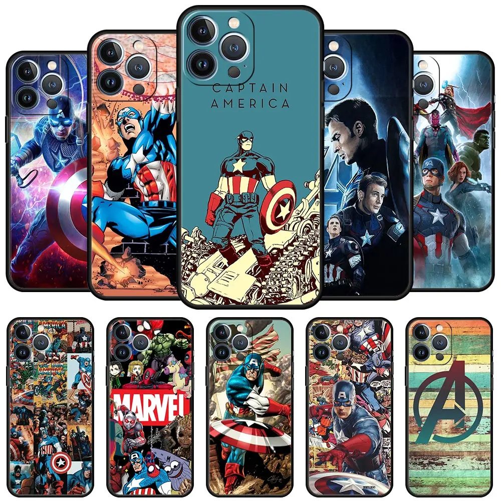 

Cover Case for iPhone 11 12 13 Pro Max Mini 11Pro 12Pro 13Pro SE X XS Max XR 5 6 6S 7 8 Plus Back Japan Marvel Captain America
