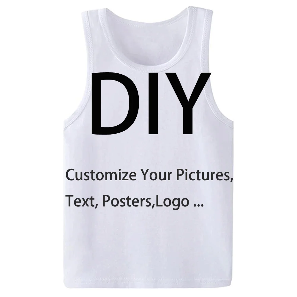 

Customize Your Pictures, Text, Poster ,logo Tank Tops Men Boy Hip Hop Harajuku Streetwear Gym Clothing Beach Undershirt