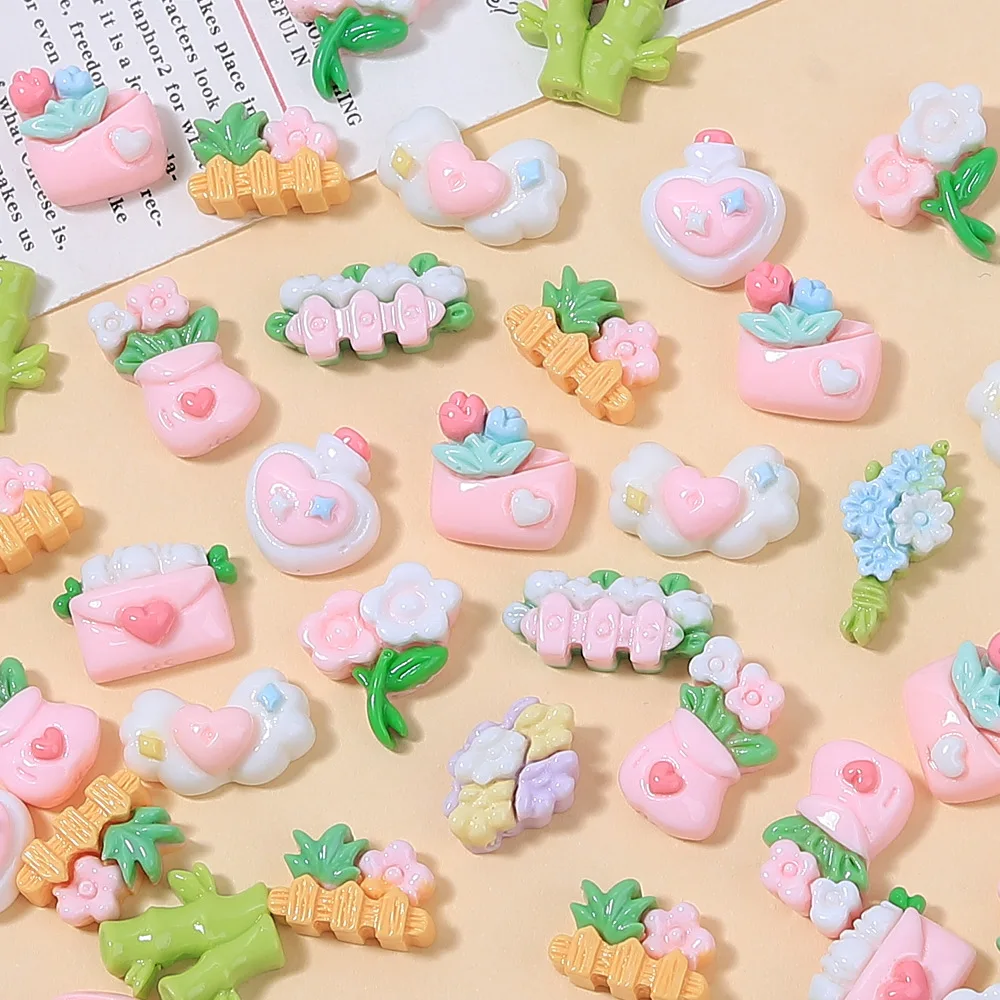 10 шт./лот Kawaii имитация цветка смола с плоской задней частью кабошон скрапбукинг