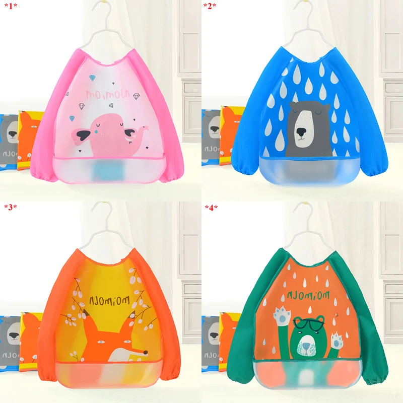 

Baby Bibs Apron Kids Waterproof Feeding Bibs Burp Cloths Long Sleeves Newborns Saliva Towels Baby Girls Boys Bandana Bib Cute