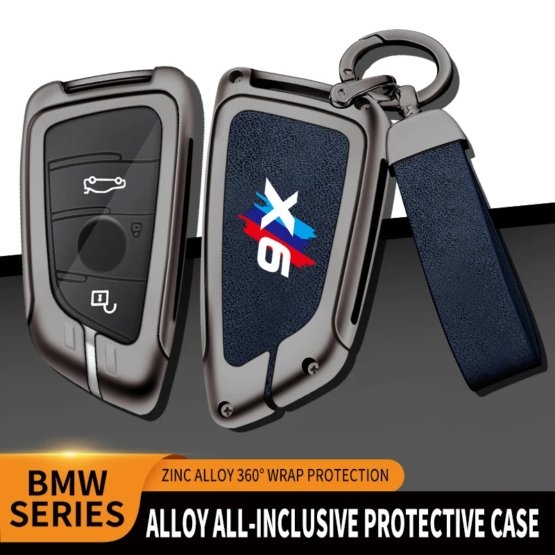 

Car TPU Zinc Alloy Key Case Bag For BMW X6 E71 Customize Logo Car Key Chain Car Metal Key Shell Interior Decoration Accessories