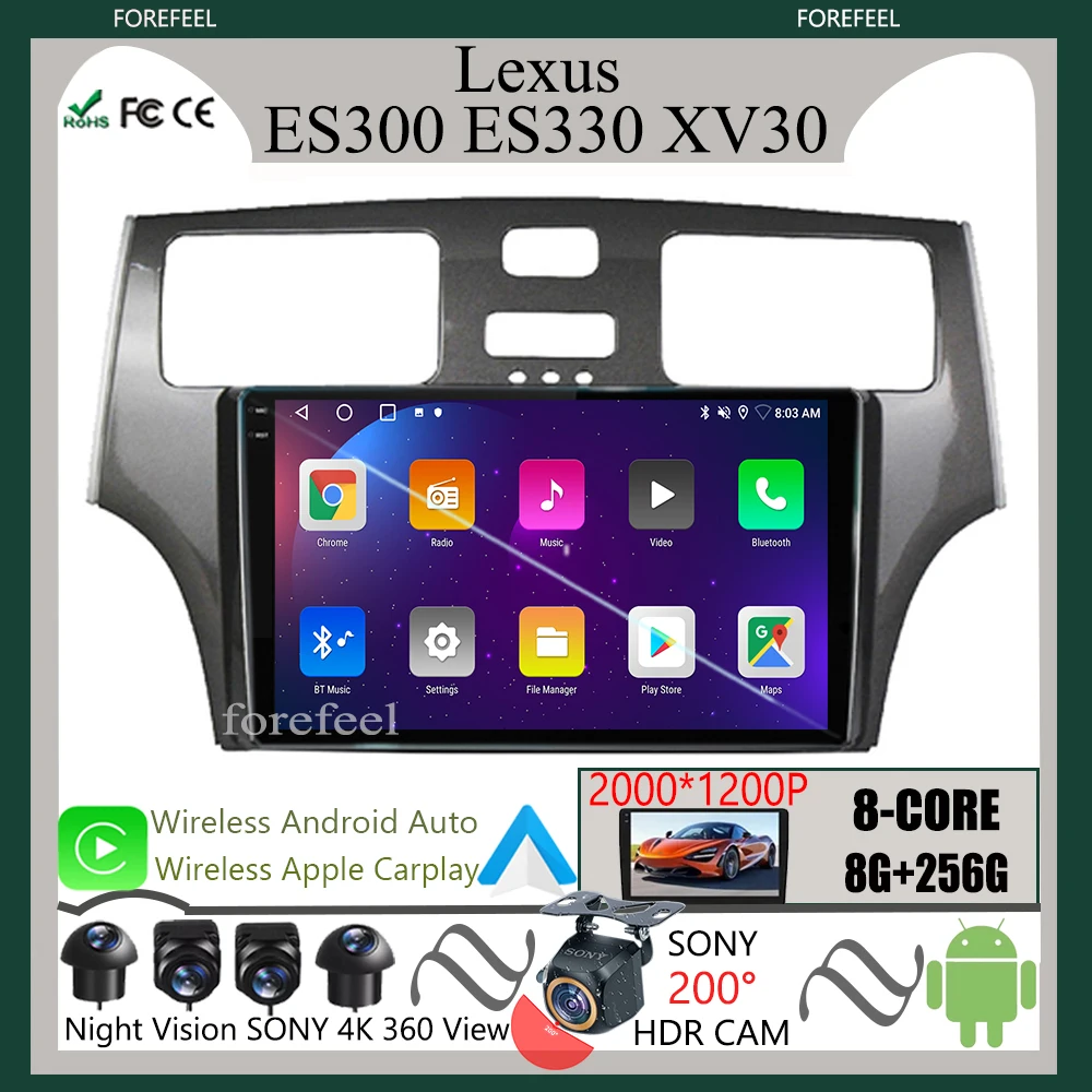 

Android For Lexus ES300 ES 300 ES330 XV30 ES 330 2000-2006 Car Multimedia Player Navigation Auto Stereo Carplay GPS NO 2DIN WIFI