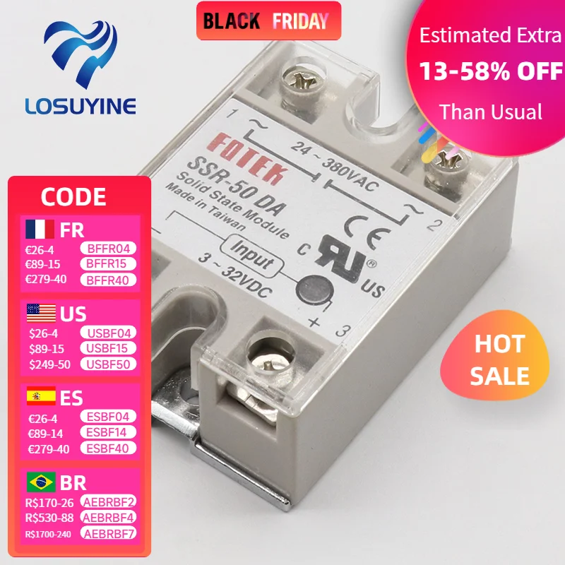 

Реле Входное, 3-32 В постоянного тока, 24-380 В переменного тока, с пластиковой крышкой, 1 шт