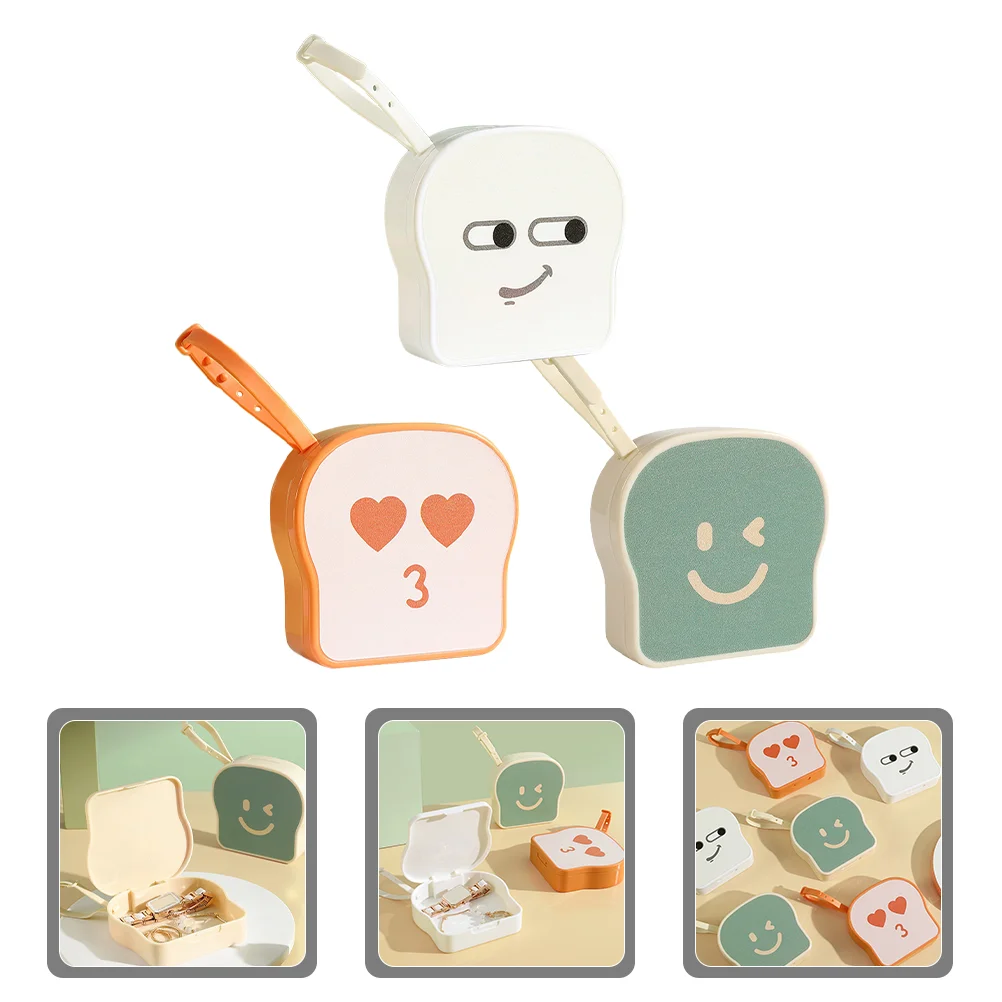 

3 Pcs Storage Bins Electronic Accessories Organizer Toast Digital Cable Holder Abs Small Earphone Case Travel