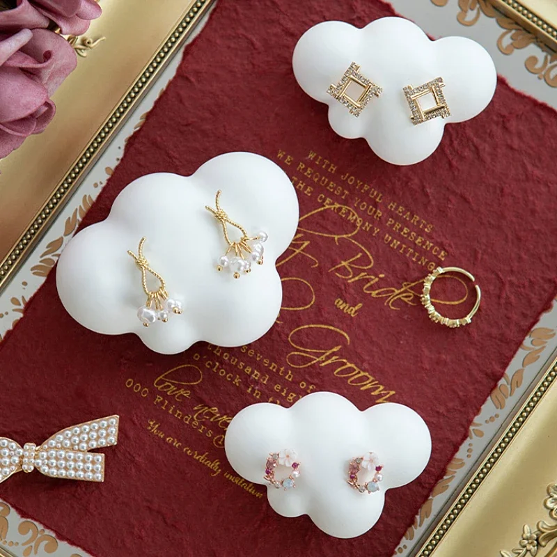 Белый пластырь ювелирные изделия серьги ожерелье кольцо набор для фотосъемки