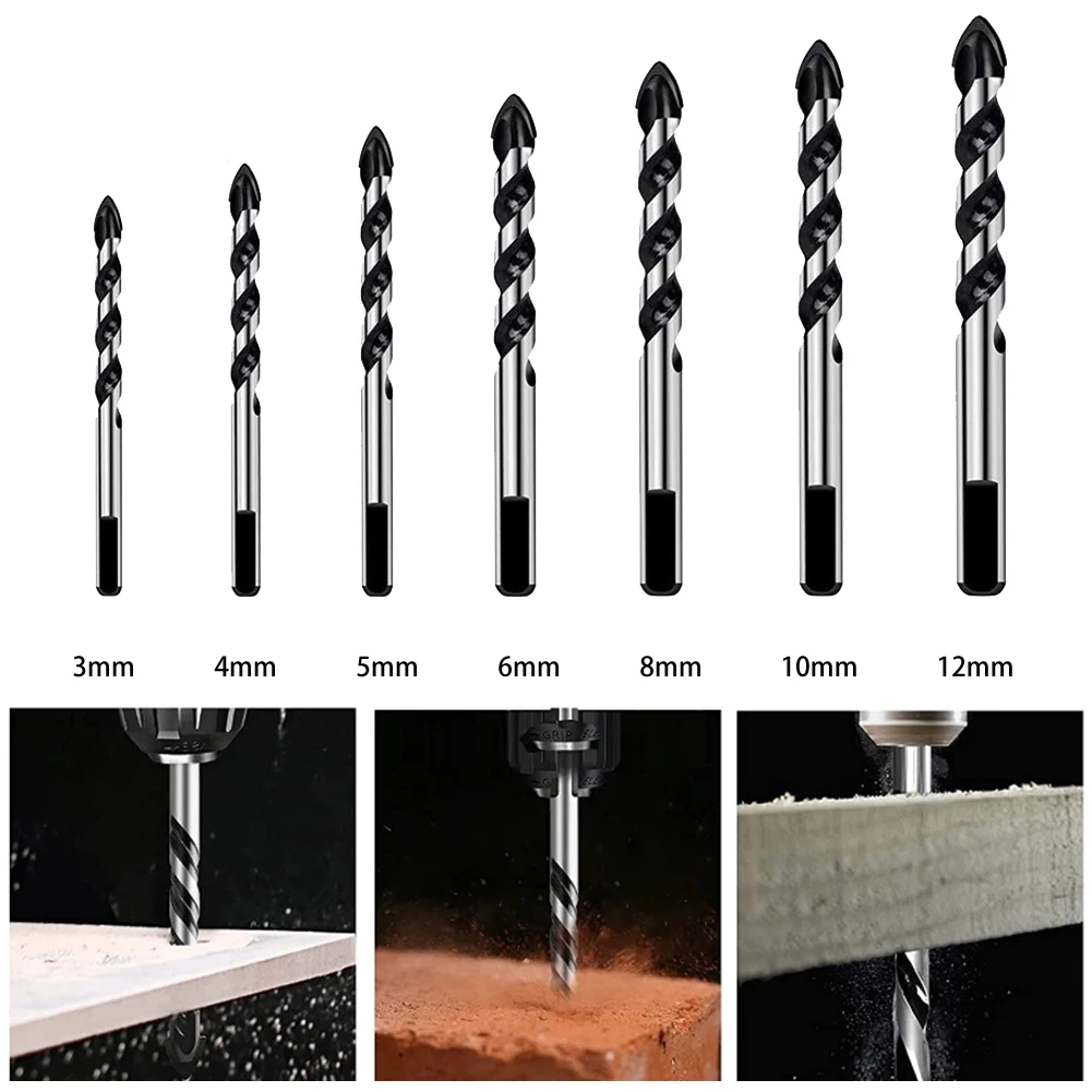 

1Pc Drill Bit 3-12mm Multifunction Triangular Bit Glass Metal Tile Alloy Drill Bit Diamond Drill Tile Ceramic Hole Opener