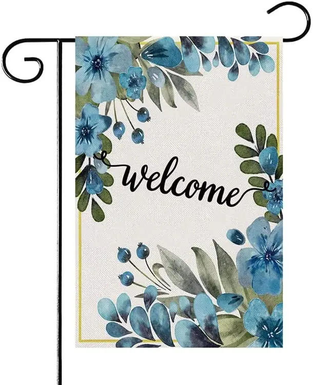 

Spring Floral Welcome Garden Flag 12x18 Inch Small Vertical Double Sided Seasonal Outside Décor for Yard Farmhouse