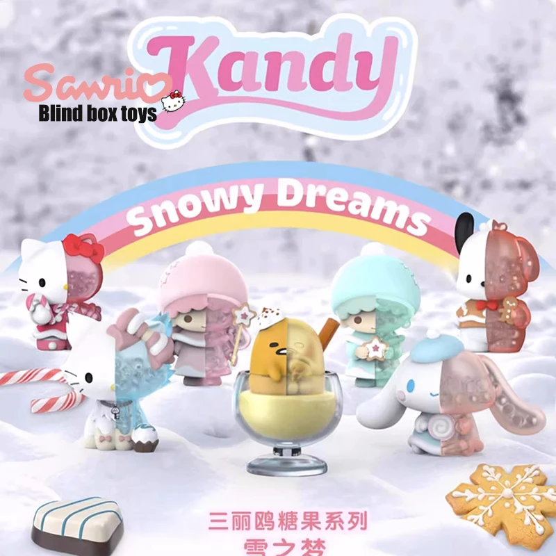 

Sanrio аниме леденцы зимние снежные мечты серии глухая коробка Hello Kitty Kawaii Cinnamoroll мини модель трендовая игрушка для детей рождественские подарки