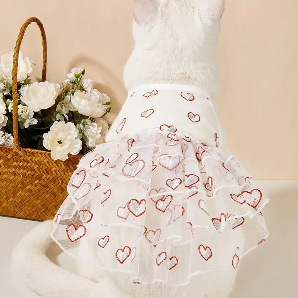 

Pet Skirt Popular Stitching Anti-fade Comfortable Net Summer Pet Princess Dress Photography Prop Pet Apparel Pet Apparel