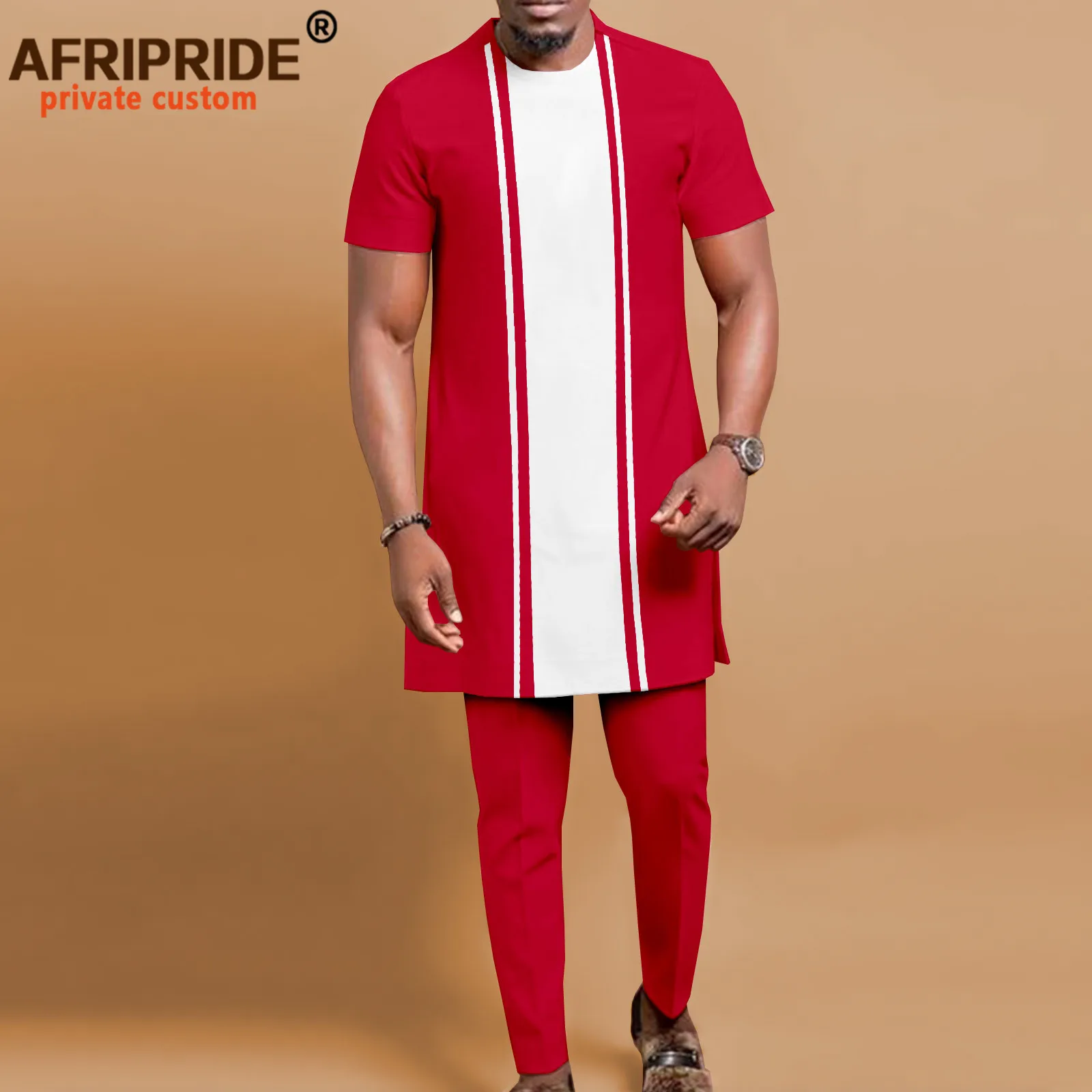 African Men`s Clothing Dashiki Tops and Pants 2 Piece Set Plus Size Casual Tracksuit African Suits Shirts Blouse Attire A2216044