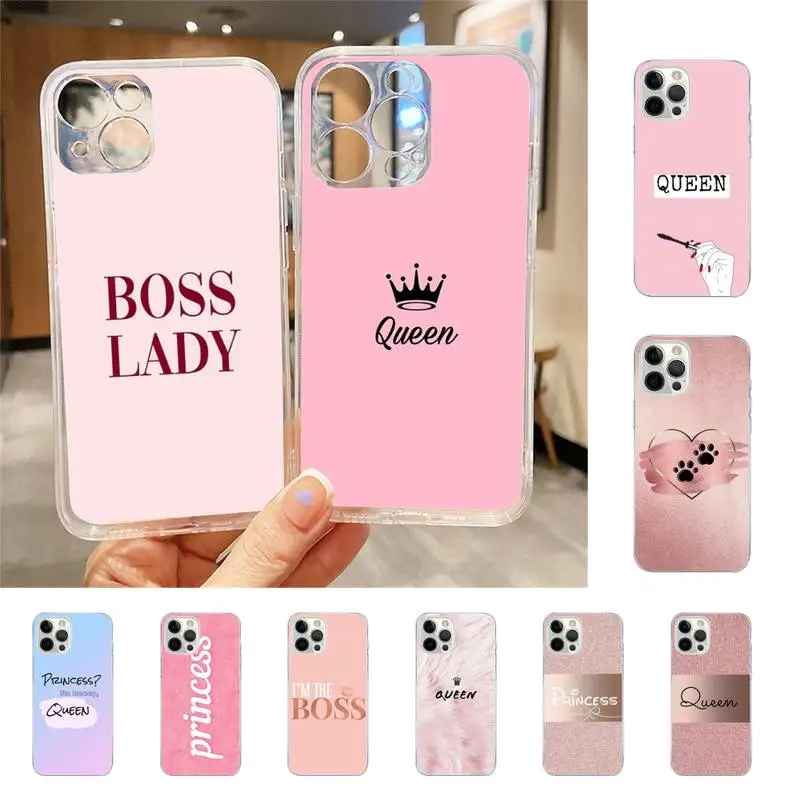 

Rose Gold Pink Princess Queen Phone Case For Iphone 7 8 Plus X Xr Xs 11 12 13 Se2020 Mini Mobile Iphones 14 Pro Max Case