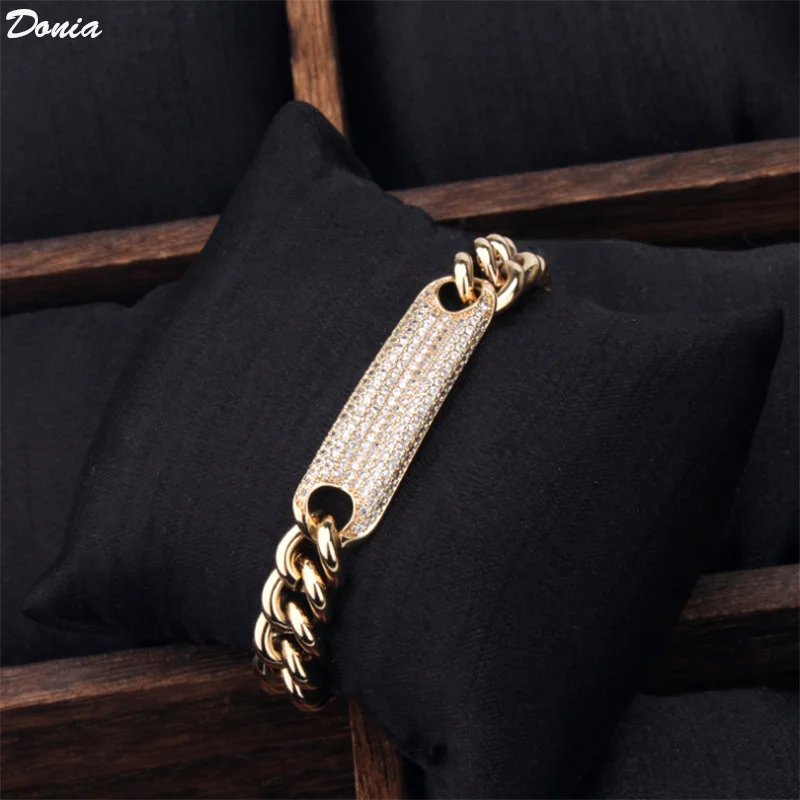 

Donia Jewelry European and American fashion luxury bracelet geometric bracelet inlaid AAA zircon jewelry for men and women