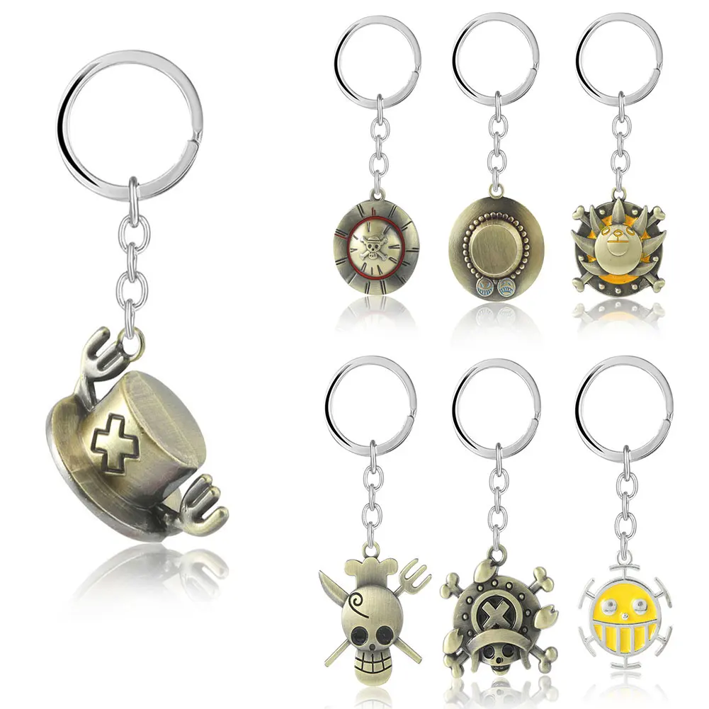 

ALL SERIES Nautical King Around Straw Hat Road Flying Sauron Metal Keychain Men and Women Couples Key Chain Rings