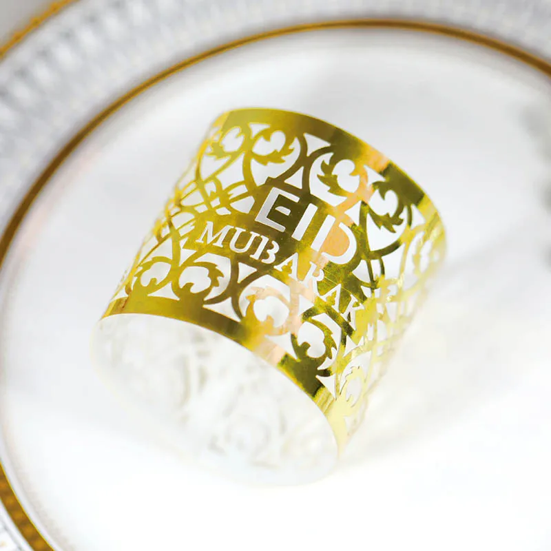 

10pc Eid Mubarak Paper Napkin Ring Ramadan Decorations for Home Napkin Holder Table Decor EID DIY Muslim Ramadan Kareem Decor