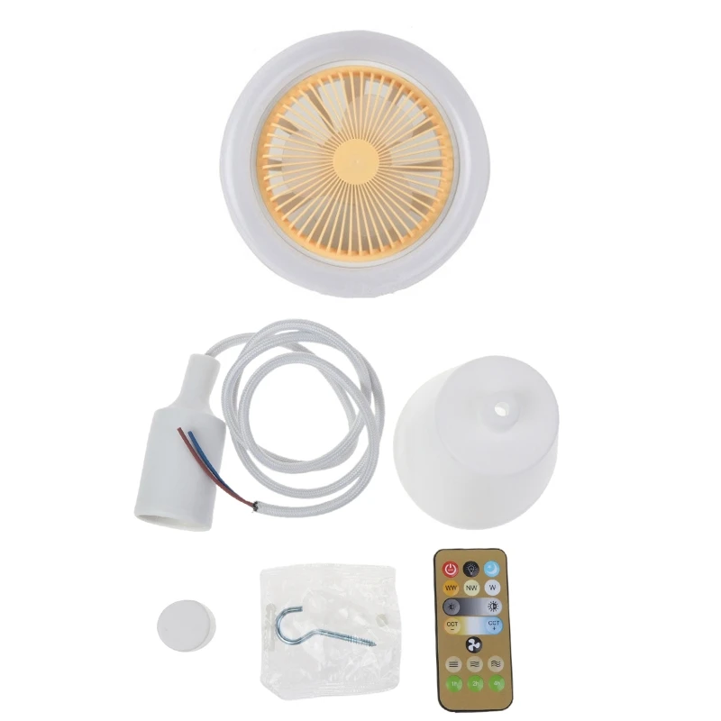 

E27 10.2inch AC 86V-265V 4W Ceiling Fan with 30W Dimmable LED Light Lamp Timer Remote Control for Home Dorm Living Room Office