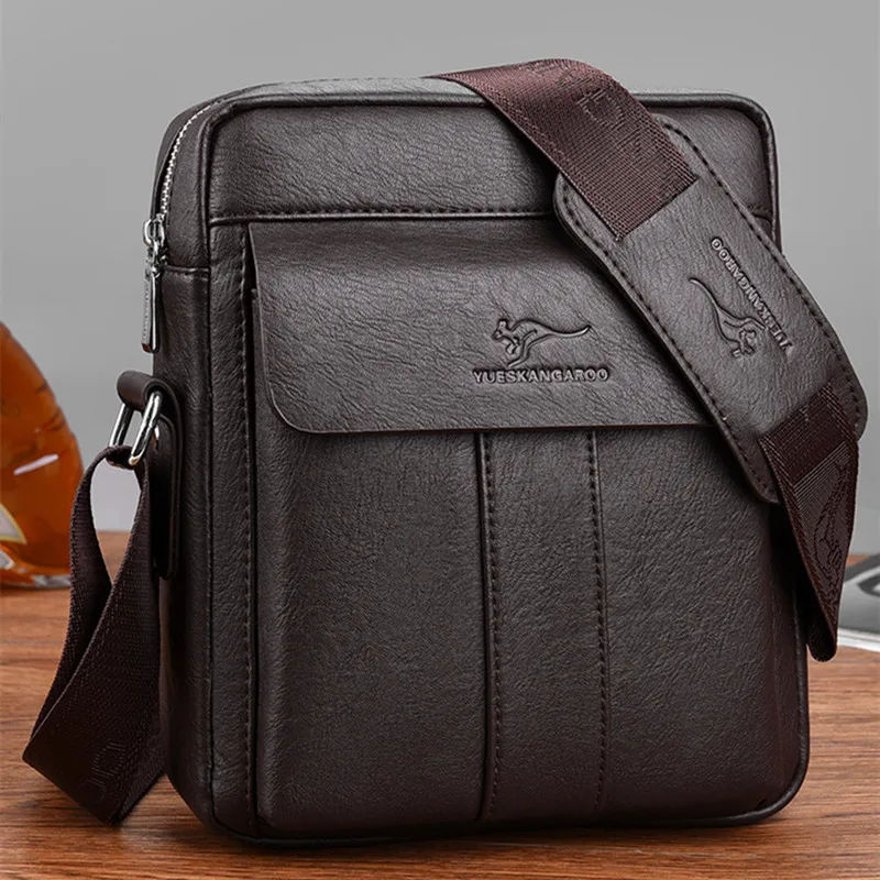 New Business Men's Leather Shoulder Bag Korean Style Luxury Male Messenger Bag Casual Crossbody Bag For Man