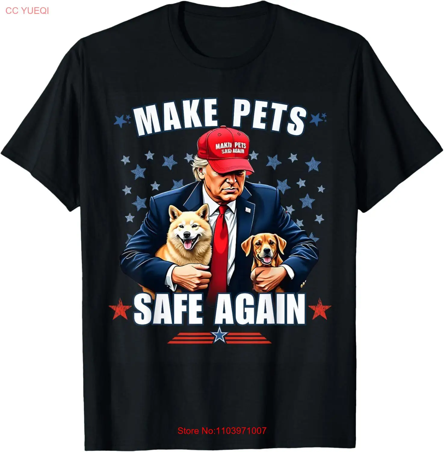 Сделать питомцев безопасными снова забавными про Трампом 2024 футболка