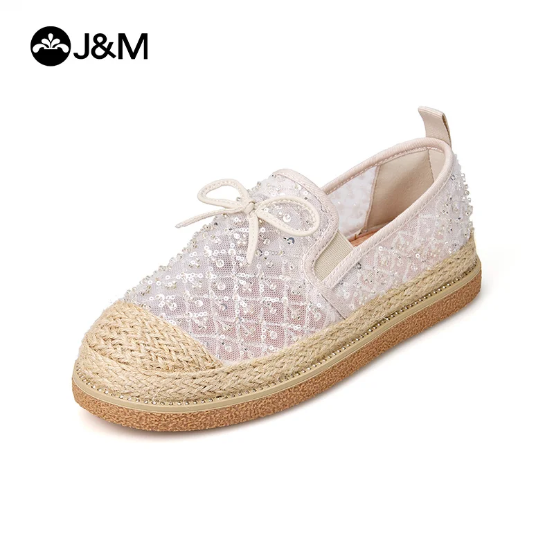 Эспадрильи J &amp M женские сетчатые дышащие кружевные без застежки плоская подошва