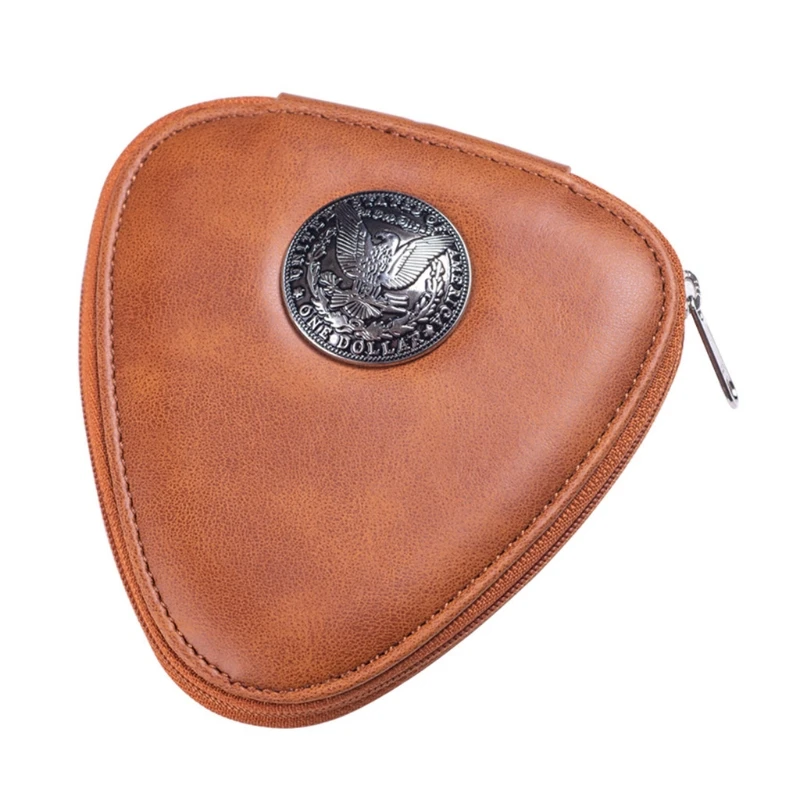 

Leather Guitar Plectrums Bag for Electric Guitar Picks Storage Zipper Pouch Bag