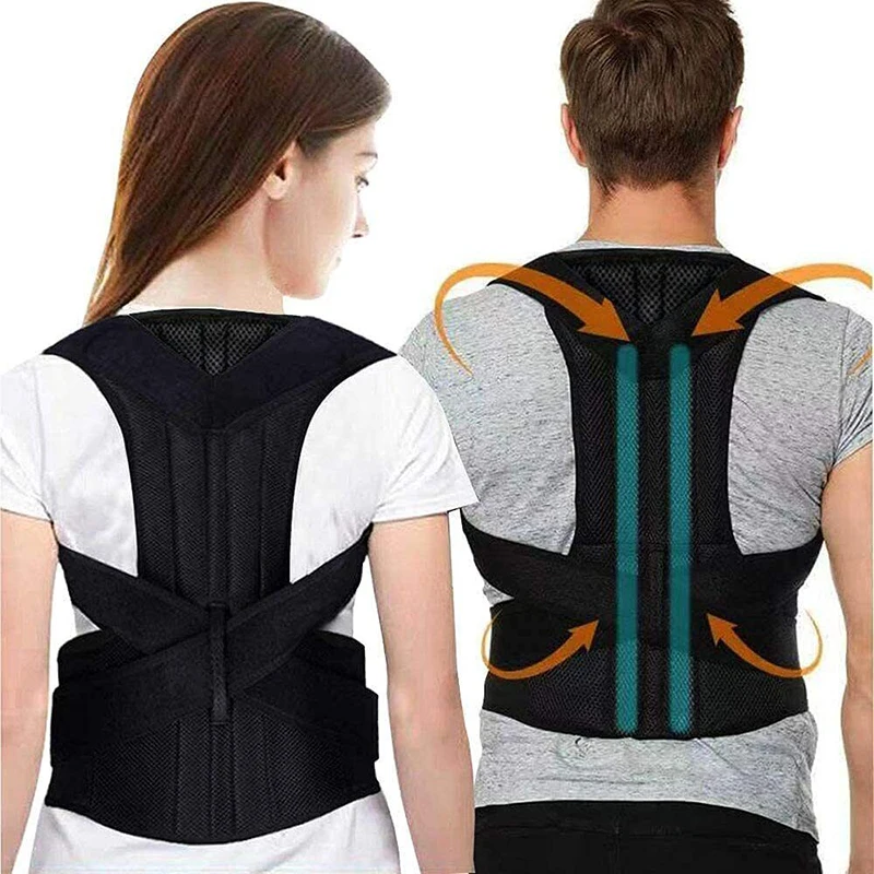 Back Posture Corrector Clavicle Support Adjustable Back Trainer Lumbar Column Back Brace for Women and Men Spine Correction Belt
