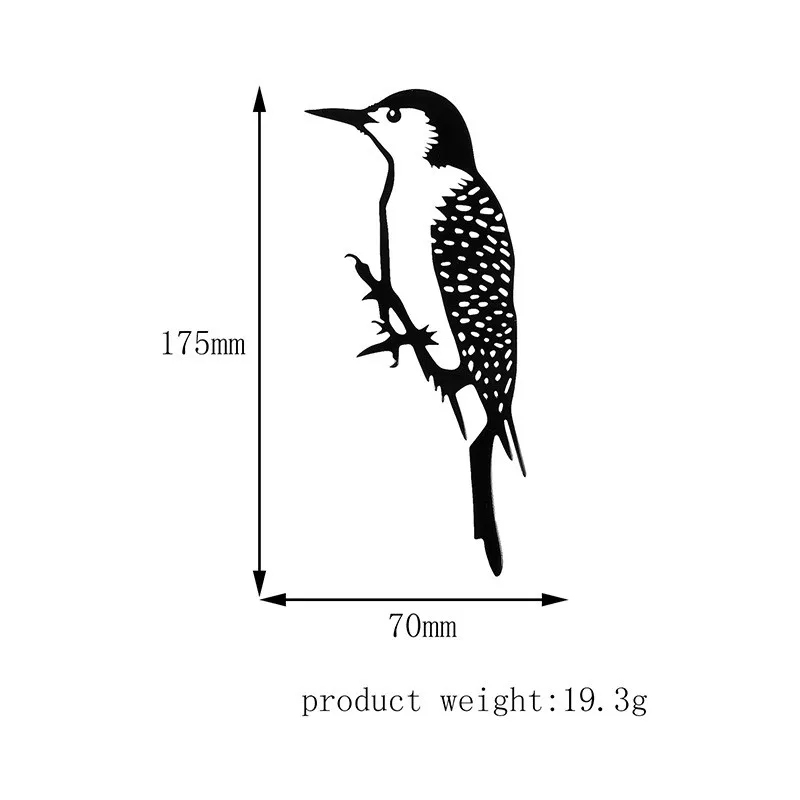 Woodpecker Metal Art Bird Statues Outdoor Garden Backyard Branch Animal Decoration Simulation Silhouettes Ornament | Дом и сад
