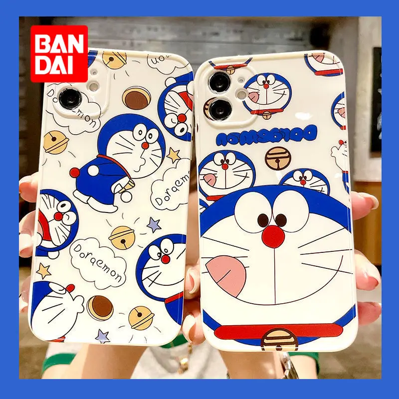

Bandai Doraemon phone case for iPhone 13 13Pro 12 12Pro 11 Pro X XS Max XR 7 8 Plus Anti-fall Kawaii Cartoon Back Covers Shell