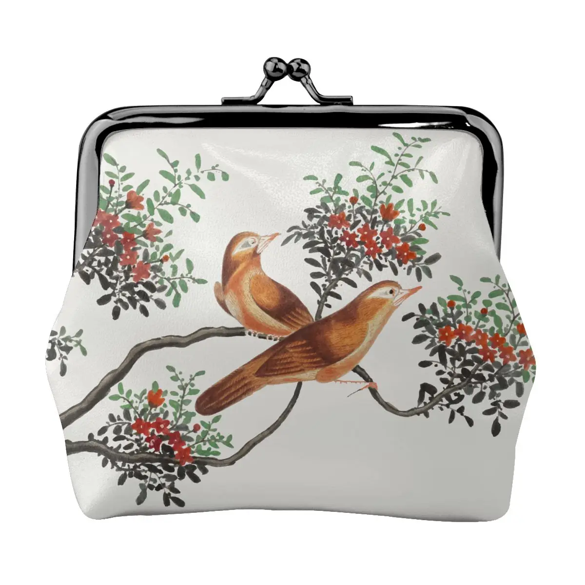 

Chinese Painting Featuring Birds Coin Purse Women Coin Wallets Metal Farme Small Change Purse Mini Girl Coin Purse