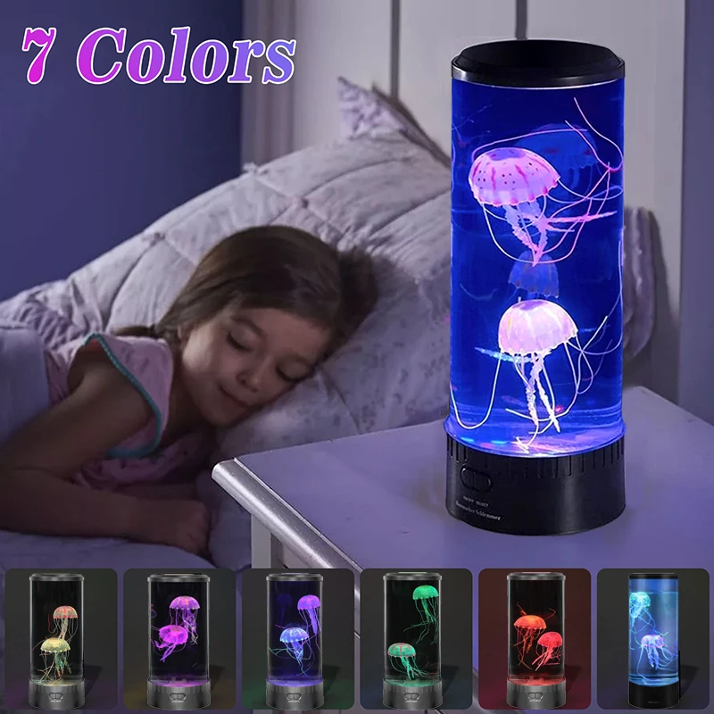 

LED Jellyfish Light Desktop Atmosphere Light Bedside Night Light Color Changing USB Powered Night Lamp Hypnotic Relaxing